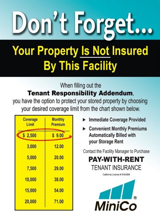 MiniCo Tenant Insurance Rates